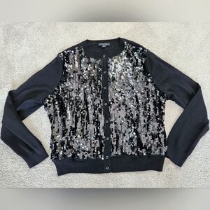 Ann Taylor Black Sequin Sweater - XXL